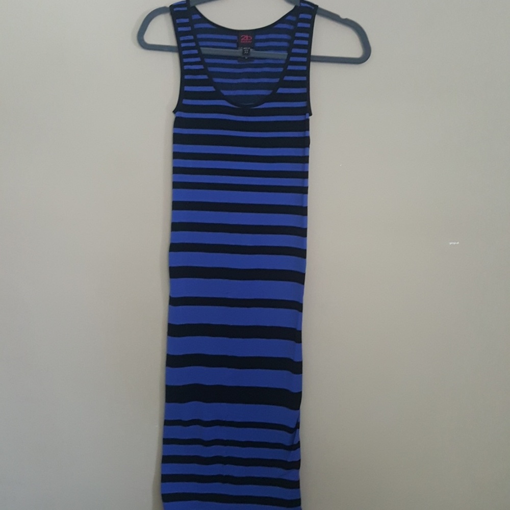 2B BEBE striped stretch midi dress size S